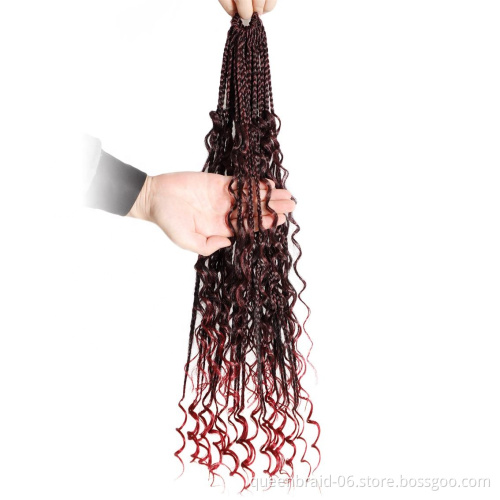 14/18Inch Boho Goddess Box Braids Crochet Hair Box Braid Crochet Hippie locs Bohemian Crochet Hair Extension